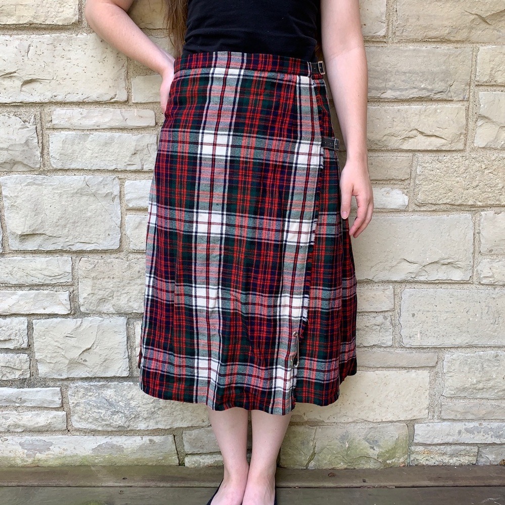 Vintage Pure New Wool Tartan Skirt